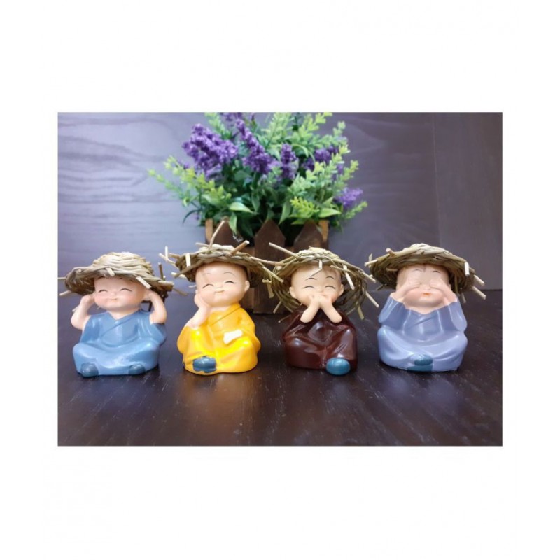 Spreading Smiles Multicolour Polyresin Figurines - Pack of 4