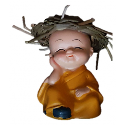 Spreading Smiles Multicolour Resin Monk Buddha Smoke Backflow - Pack of 4