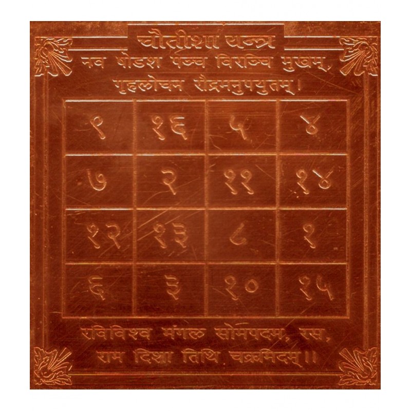 Sri Bakthi Today Chautisa Yantra Yantram Yendram In Copper