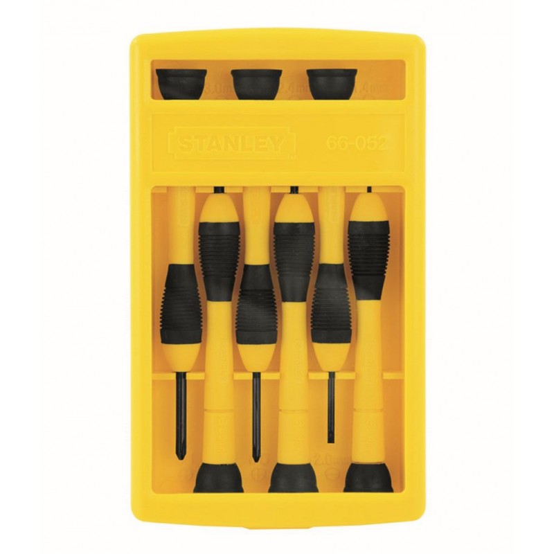 Stanley Yellow & Black Bi-material Screwdriver Precision Set (6 Pcs)