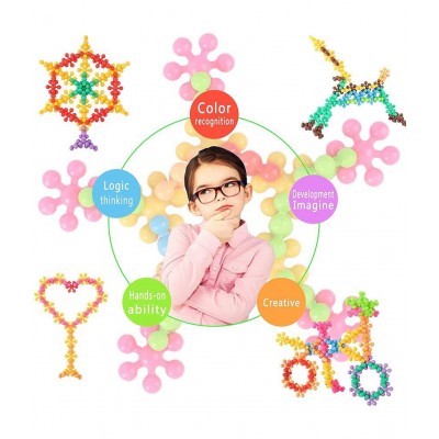 Star Links, Multicoloured Interlocking Learning Educational Blocks, Improves Creativity and Construction Blocks for Kids, 6 Months & Above, Preschool Toys 100 PCS