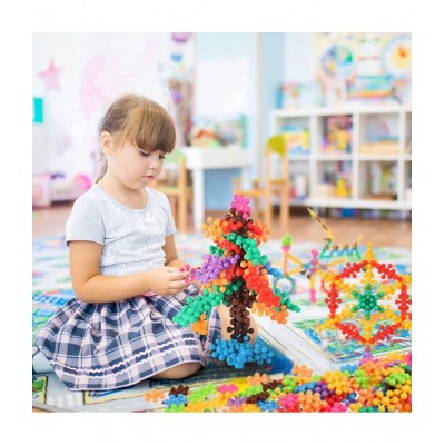 Star Links, Multicoloured Interlocking Learning Educational Blocks, Improves Creativity and Construction Blocks for Kids, 6 Months & Above, Preschool Toys 100 PCS