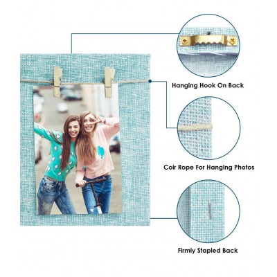 Story@Home Wood Wall Hanging Blue Single Photo Frame - Pack of 1