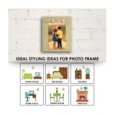 Story@Home Wood Wall Hanging Brown Single Photo Frame - Pack of 1