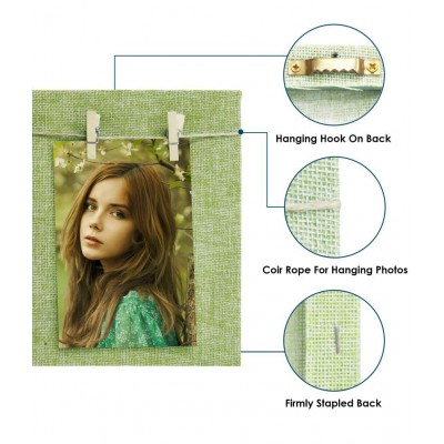 Story@Home Wood Wall Hanging Green Single Photo Frame - Pack of 1