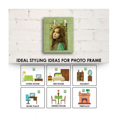 Story@Home Wood Wall Hanging Green Single Photo Frame - Pack of 1