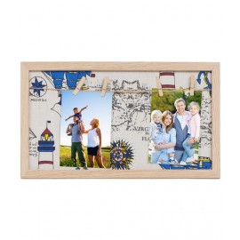 Story@Home Wood Wall Hanging Multicolour Collage Photo Frame - Pack of 1