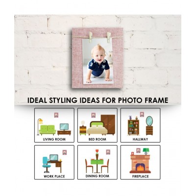 Story@Home Wood Wall Hanging Pink Single Photo Frame - Pack of 1