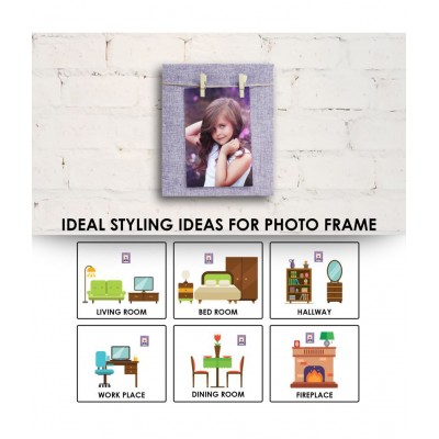 Story@Home Wood Wall Hanging Purple Single Photo Frame - Pack of 1