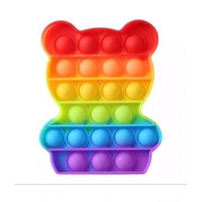 Strawberry & Sensorial Ursinho popit combo pack of 2 popit Rainbow Push Pop it Bubble Fidget Toy, Pop It Stress Relief and Anti-Anxiety Tools Sensory, Silicon Satisfying Relaxing Toys & Great Gift for Kids Girls Boys Teens and Adults.
