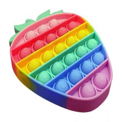 Strawberry & Sensorial Ursinho popit combo pack of 2 popit Rainbow Push Pop it Bubble Fidget Toy, Pop It Stress Relief and Anti-Anxiety Tools Sensory, Silicon Satisfying Relaxing Toys & Great Gift for Kids Girls Boys Teens and Adults.