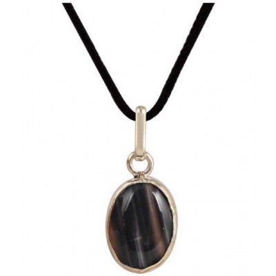 Sulemani Hakik Aqeeq Black Akik Kala Haqiq Panchdhatu Pendant Locket with Lab Certificate Silver Chalcedony Stone Pendant