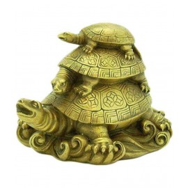Sunaina Collection Golden Three Tiered Feng Shui Tortoises