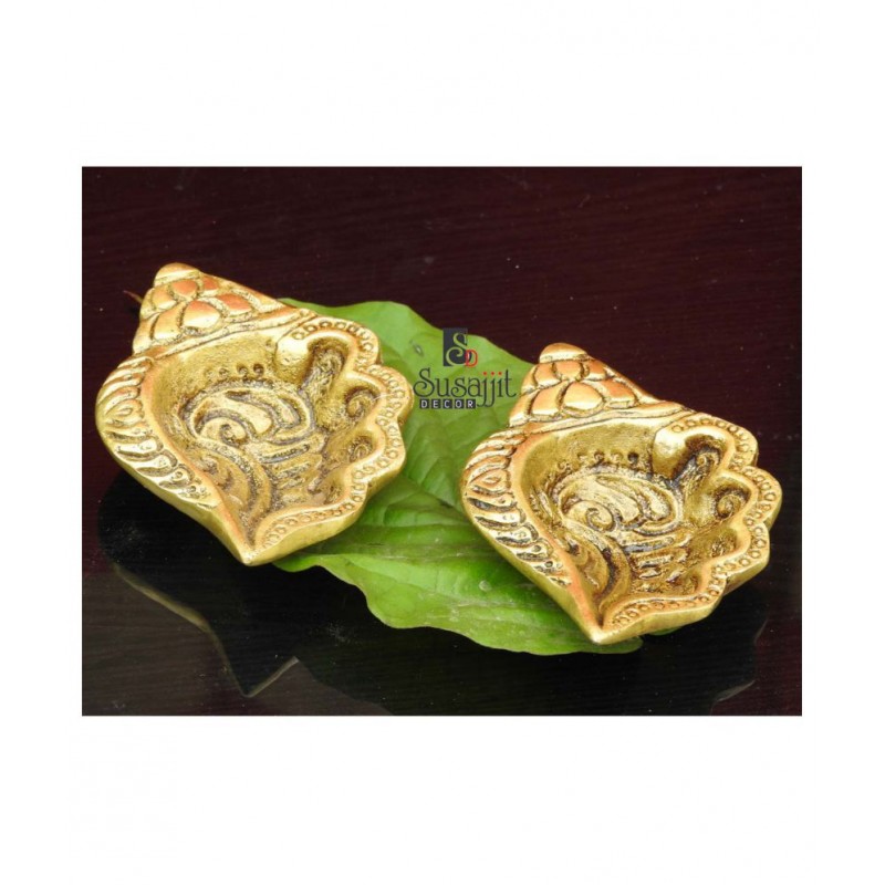 Susajjit Decor Brass Table Diya - Pack of 2