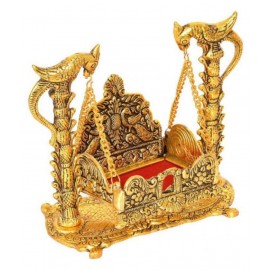 Susajjit Decor Laddu gopal jhula - Size- 20 x 18 x 20 cm Krishna Jhula- Bal Gopal sihasan - ladoo gopal swing - Lord Jhula- Rajasthani work Handicraft - Decorative Gift Home Temple Jhula Jhula