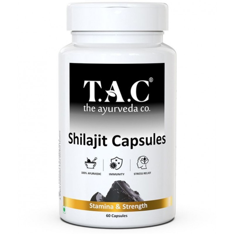 TAC - The Ayurveda Co. 100% Natural Shilajit Capsules helps to Increase Stamina, Immunity Booster With Musli and Ashwagandha For Men and Women - 60 Capsules TAC - The Ayurveda Co. 100% Natural Shilajit Capsules helps to Increase Stamina, Immunity Booster With Musli and Ashwagandha For Men and Women - 60 Capsules