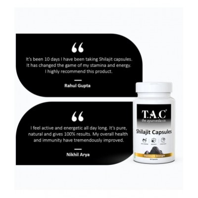 TAC - The Ayurveda Co. 100% Natural Shilajit Capsules helps to Increase Stamina, Immunity Booster With Musli and Ashwagandha For Men and Women - 60 Capsules TAC - The Ayurveda Co. 100% Natural Shilajit Capsules helps to Increase Stamina, Immunity Booster With Musli and Ashwagandha For Men and Women - 60 Capsules