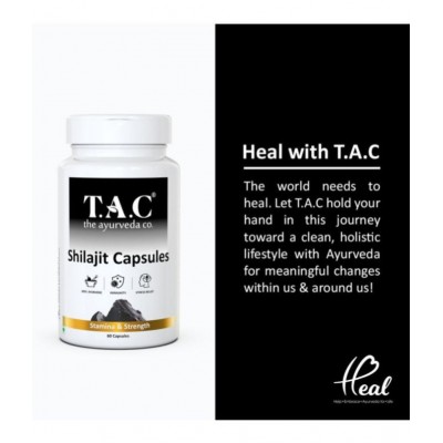 TAC - The Ayurveda Co. 100% Natural Shilajit Capsules helps to Increase Stamina, Immunity Booster With Musli and Ashwagandha For Men and Women - 60 Capsules TAC - The Ayurveda Co. 100% Natural Shilajit Capsules helps to Increase Stamina, Immunity Booster With Musli and Ashwagandha For Men and Women - 60 Capsules