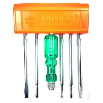 TAPARIA  Set of 4 Hand Tool Combo (Pliers 210mm/5in1 Screw Driver Kit/Wire Stripper/Snap off Cutter)