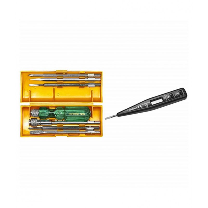 TAPARIA Set of 2 Hand Tool Combo (6in1 Screwdriver Kit(840)/Digital Tester(MDT-81)