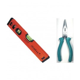 TAPARIA Set of 2 Hand Tool Combo (Spirit Level with Magnet 12 inch (SLM 1012)/Econ-Series Long Nose Plier (1420)