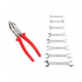 TAPARIA Set of 2 Hand tools Combo Plier 205mm/Open Spanner 6x7 to 20x22 set of 8 pc (DEP 08)