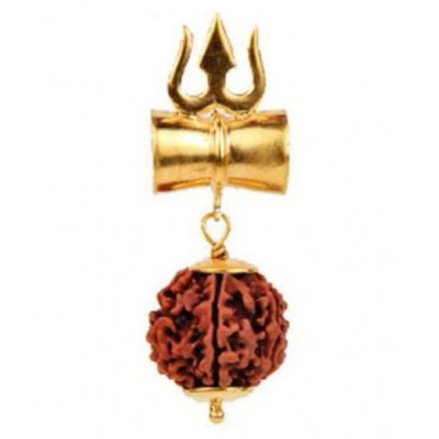 TEVATIYA Fine Combo of damru locket Shiv Shakti Kavach and trishakti (3.5 Inches)