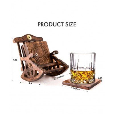 TFS Wood Square Coasters - Pack of 7