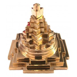 Taj Ring Enterprises Golden Brass Meru Shree Yantra