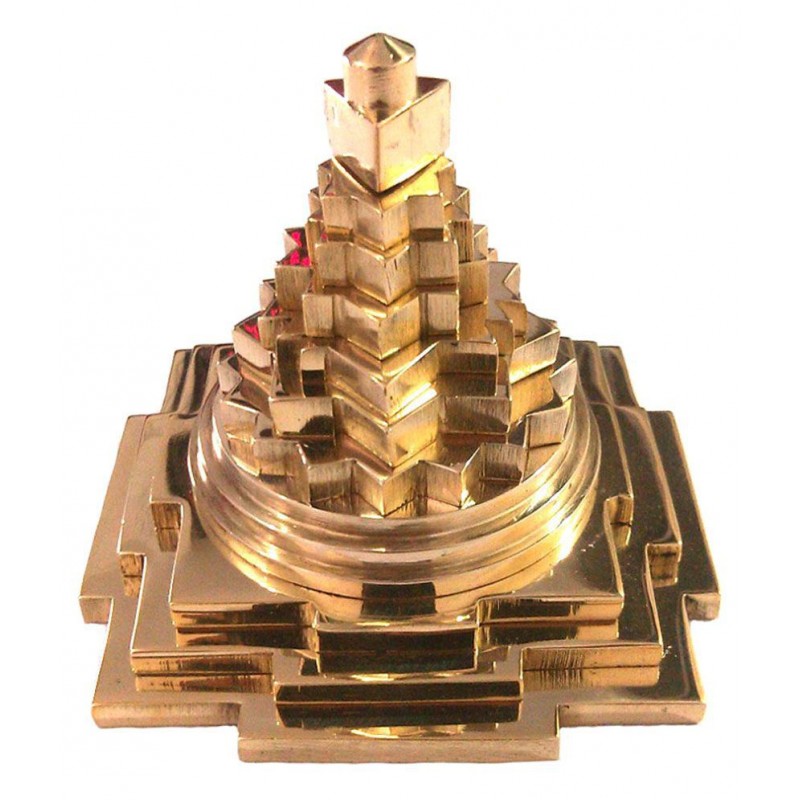 Taj Ring Enterprises Golden Brass Meru Shree Yantra