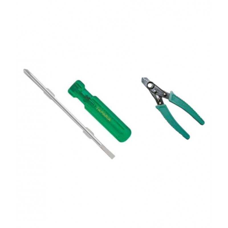 Taparia Set of 2 Hand Tool Combo (Wire Stripper & Cutter (WS06)/ Double End Screwdriver)