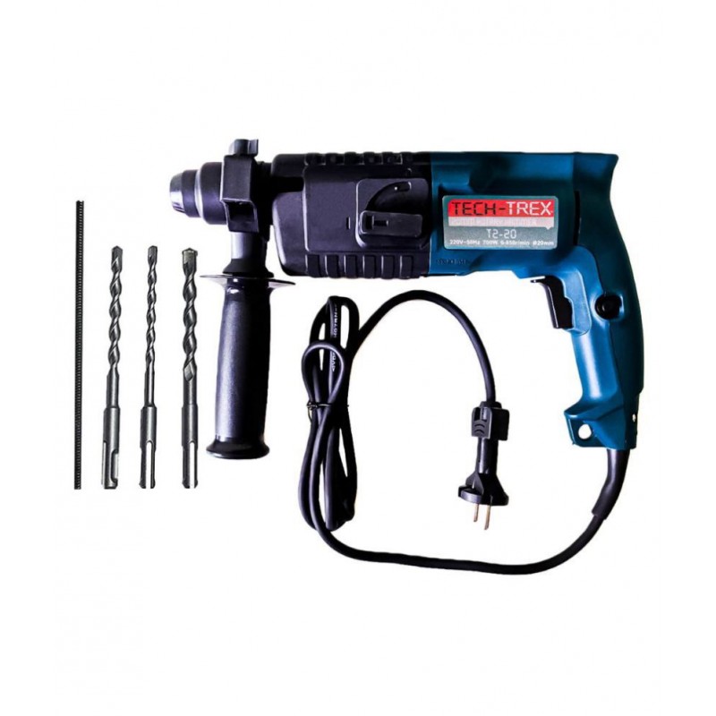 Tech-Trex - T2-20 Rotary Hammer 700W 20mm Corded Drill Machine with Bits