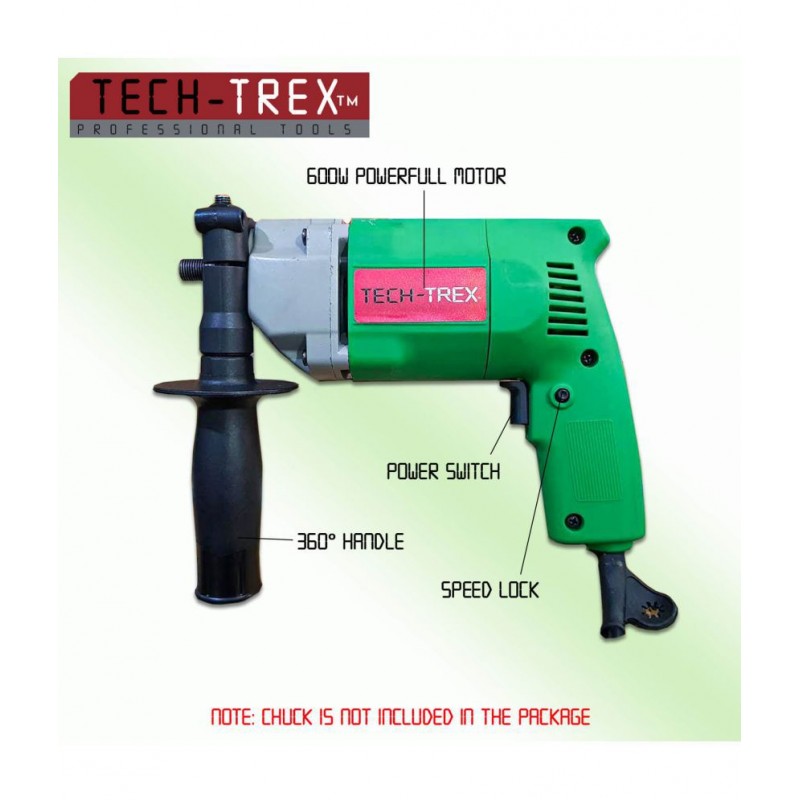 Tech-Trex - TID-13 13mm Impact 600W 13mm Corded Drill Machine