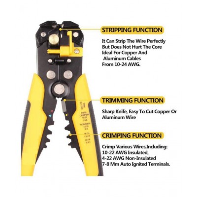 Techtest  Wire Stripping Tool 8 Inch Self-Adjusting Cable Stripper