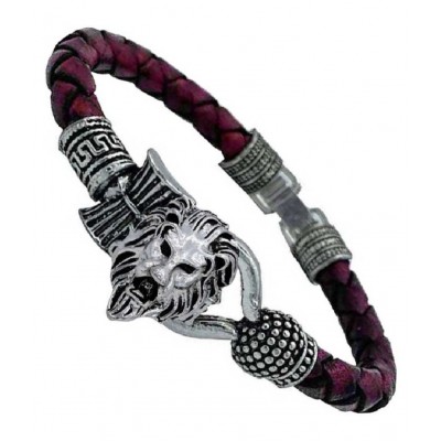 Tevatiya's Silver Lion Kada for Men & Women
