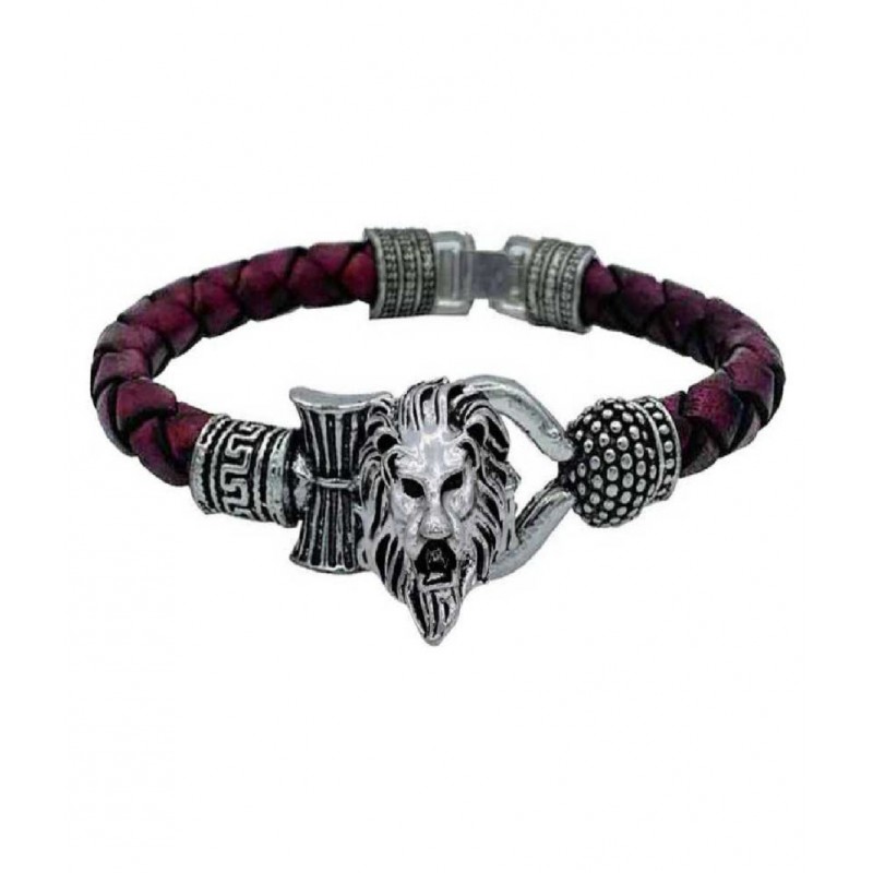 Tevatiya's Silver Lion Kada for Men & Women