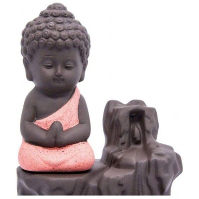 The Craftsman. Multicolour Polyresin Monk Buddha Smoke Backflow - Pack of 1