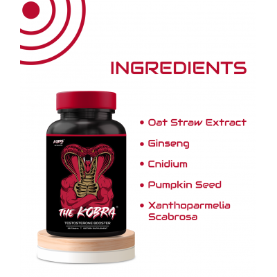 The Kobra Testosterone Booster For Men, Strength, Stamina & Muscle Growth Supplement, 30 Tablets