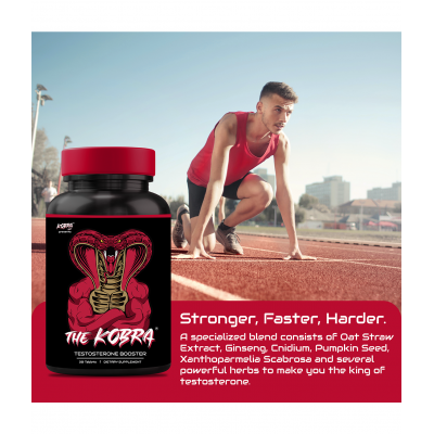 The Kobra Testosterone Booster For Men, Strength, Stamina & Muscle Growth Supplement, 30 Tablets