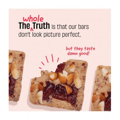 The Whole Truth - Mini Protein Bars - Cranberry - Pack of 8 - 8 x 27g - No Added Sugar - All Natural