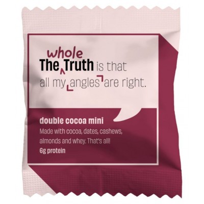 The Whole Truth - Mini Protein Bars - Double Cocoa- Pack of 8 - 8 x 27g - No Added Sugar - All Natural