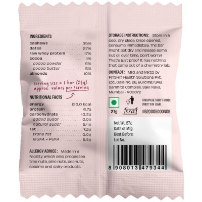 The Whole Truth - Mini Protein Bars - Double Cocoa- Pack of 8 - 8 x 27g - No Added Sugar - All Natural