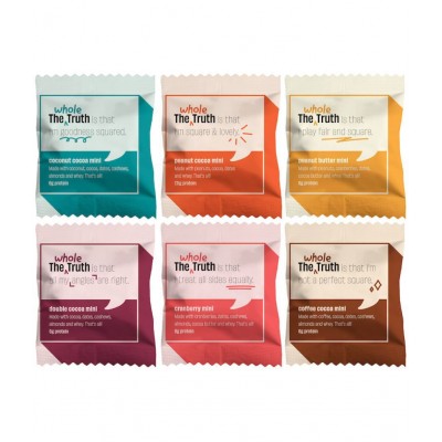 The Whole Truth - Protein Bar Minis - The Everyone Party - All-in-One - Pack of 8 - 8 x 27g - No Added Sugar - All Natural