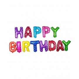 Theme My Party Happy Birthday Multicolor Aluminium Foil Balloons.