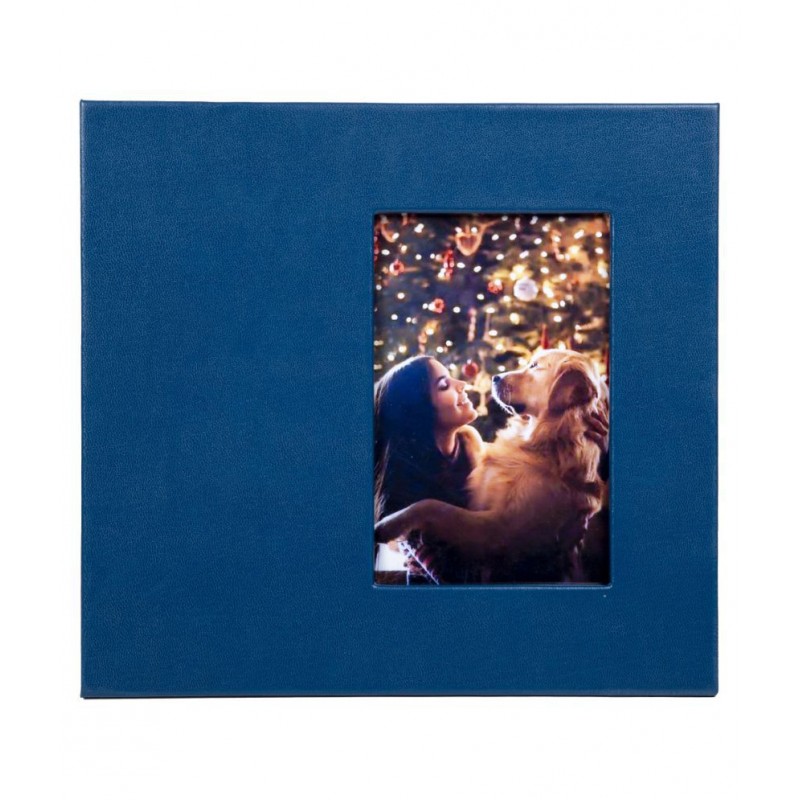 Thylable Leather Table Top & Wall hanging Blue Single Photo Frame - Pack of 1
