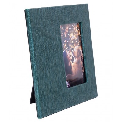 Thylable Leather Table Top & Wall hanging Green Single Photo Frame - Pack of 1