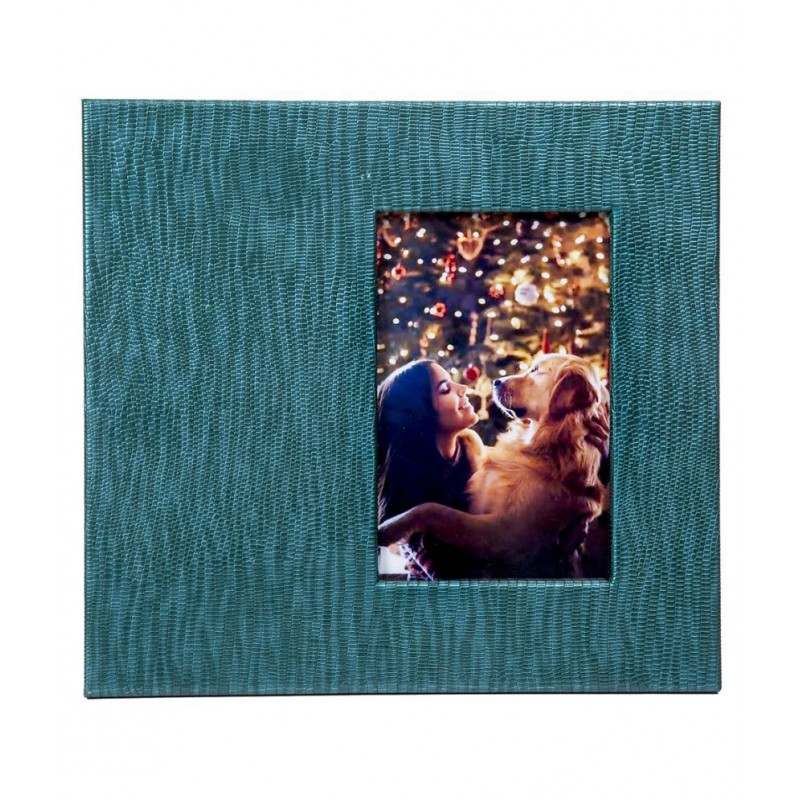 Thylable Leather Table Top & Wall hanging Green Single Photo Frame - Pack of 1