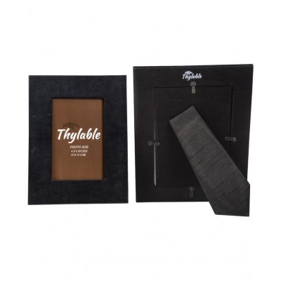 Thylable Leather TableTop Black Photo Frame Sets - Pack of 2