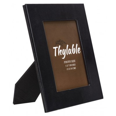 Thylable Leather TableTop Black Photo Frame Sets - Pack of 2