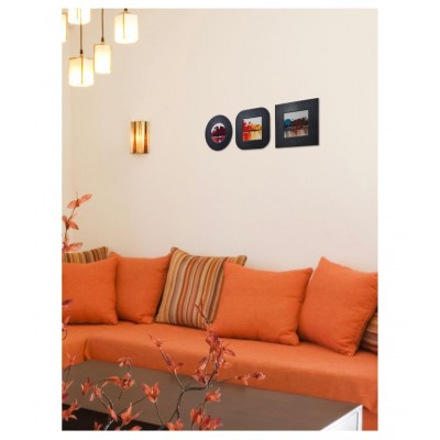 Thylable Leather TableTop Black Photo Frame Sets - Pack of 3